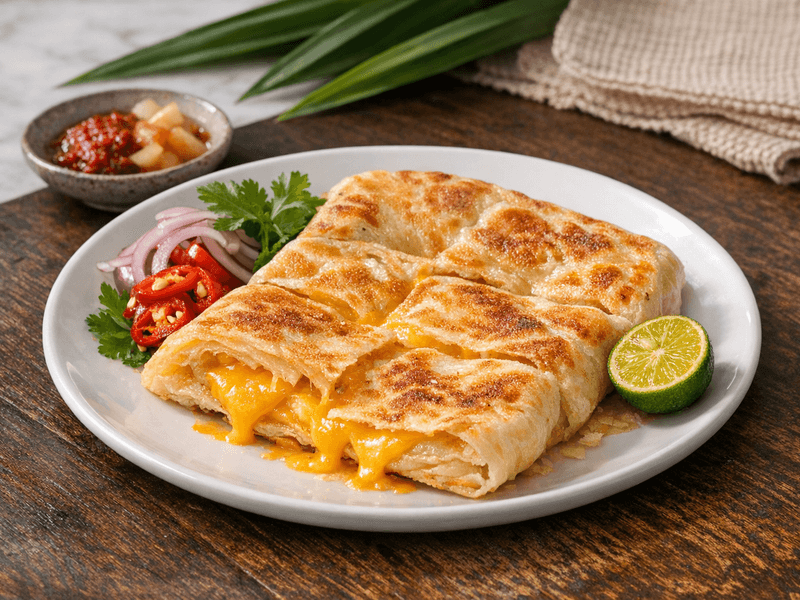 Roti with Cheddar Cheese