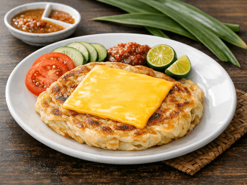 Roti with Processed Cheese Slice