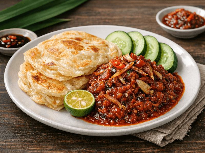 Roti with Spicy Anchovy Sambal