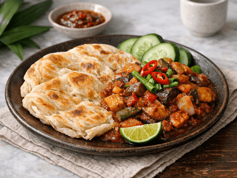 Roti with Vegetarian Sambal