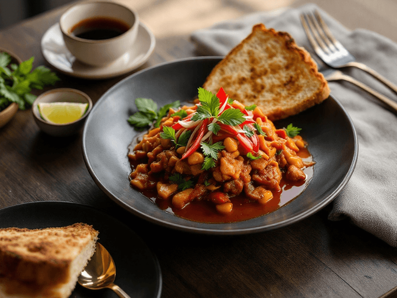 Sambal Bilis Kering with Toast
