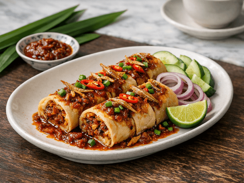 Roti Gulung Sambal Ikan Bilis