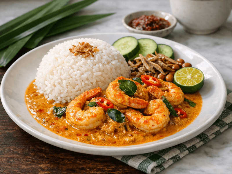 Shrimp Lemak with Rice