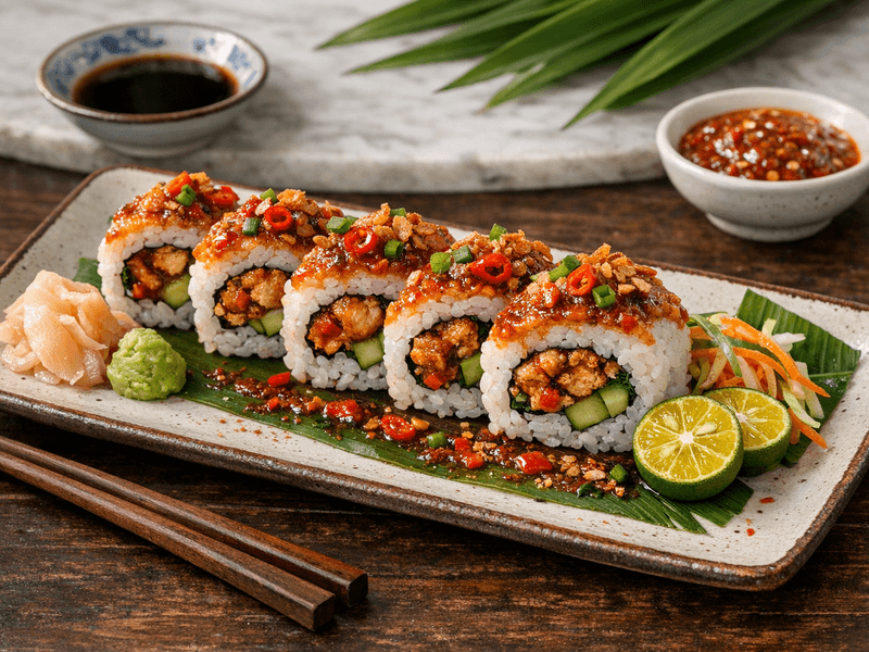 Sushi Gulung Ayam Pedas