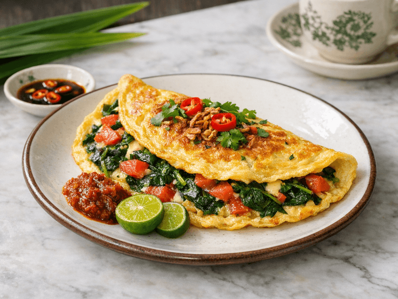 Spinach Tomato Omelette