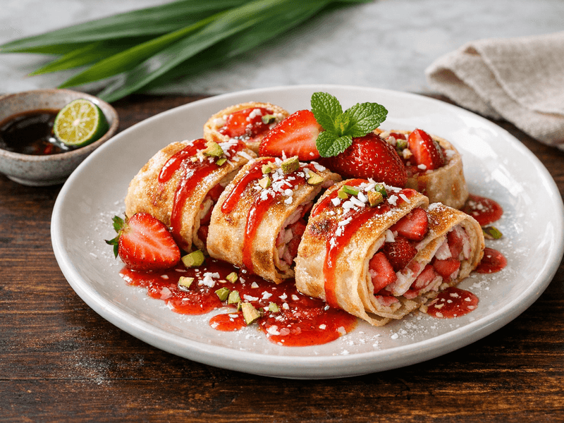 Roti Gulung Strawberi