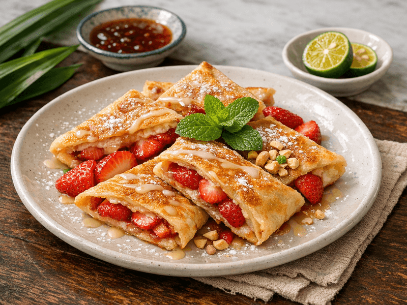 Strawberry Stuffed Roti