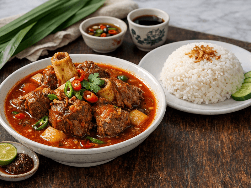 Sup Tulang Merah with Rice