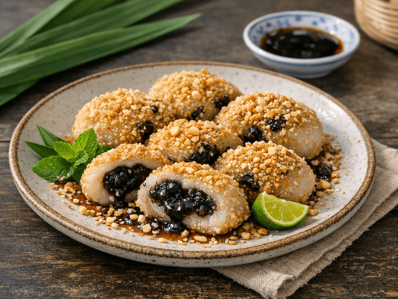 Sweet Mochi with Black Bean