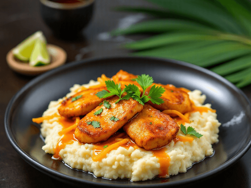 Tandoori Fish with Mashed Potato