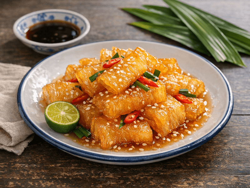 Tapioca Chips with Sugar Syrup