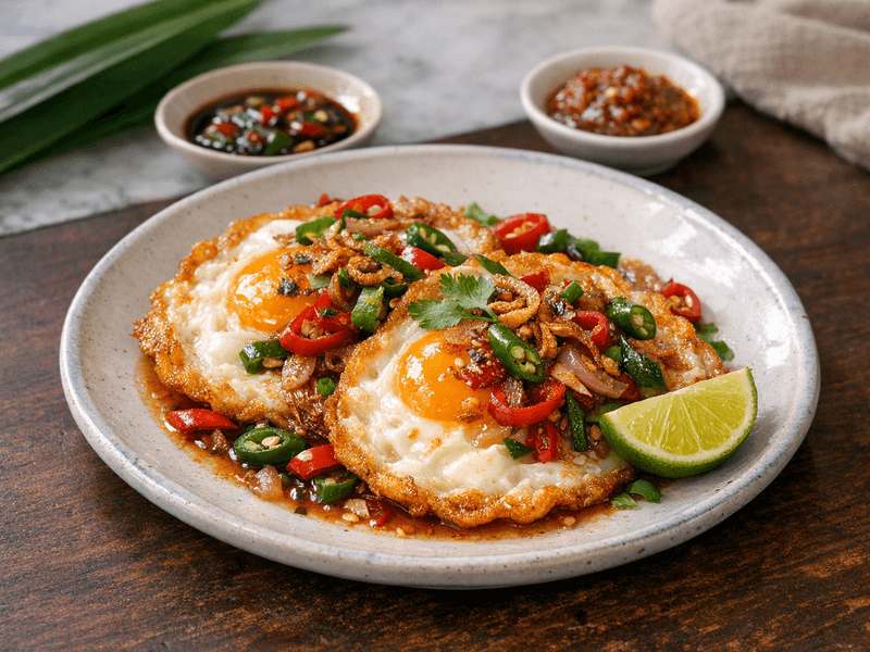 Telur Goreng Bawang dan Cili 2 biji