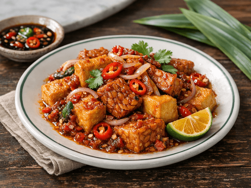 Tempeh and Tofu Goreng