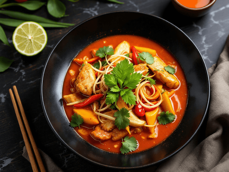 Tom Yum Chicken with Vegetables