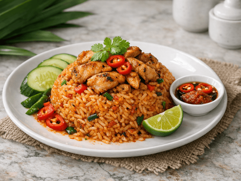 Tom Yum Fried Rice with Chicken
