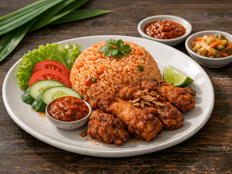 Nasi Tomato dengan Ayam Goreng