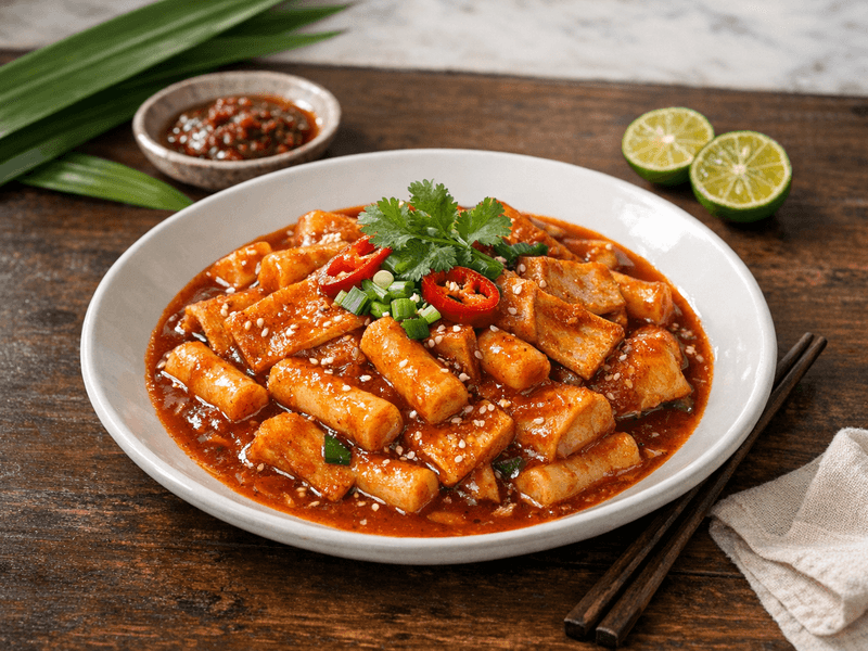 Tteokbokki dengan Kek Ikan
