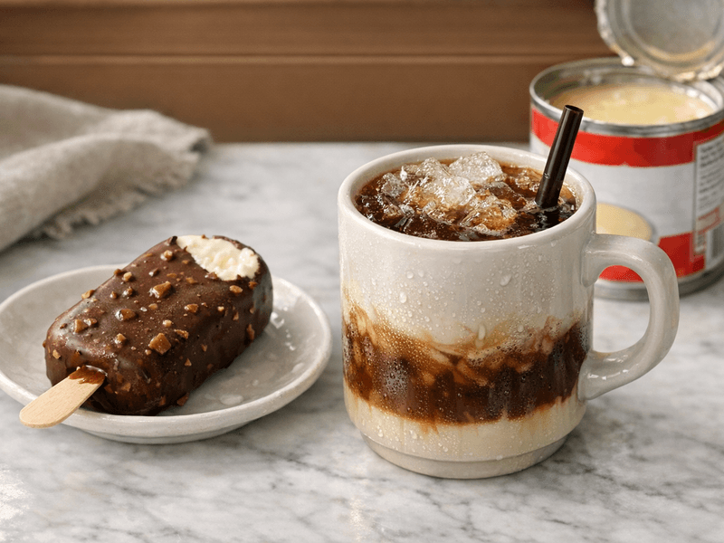 Aiskrim Bar Vanila Bersalut Coklat