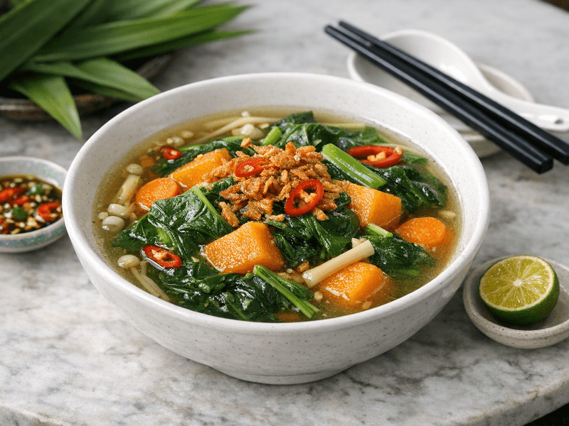 Sup Sayur Labu dan Bayam