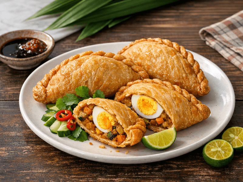 Vegetable Curry Puff with Egg