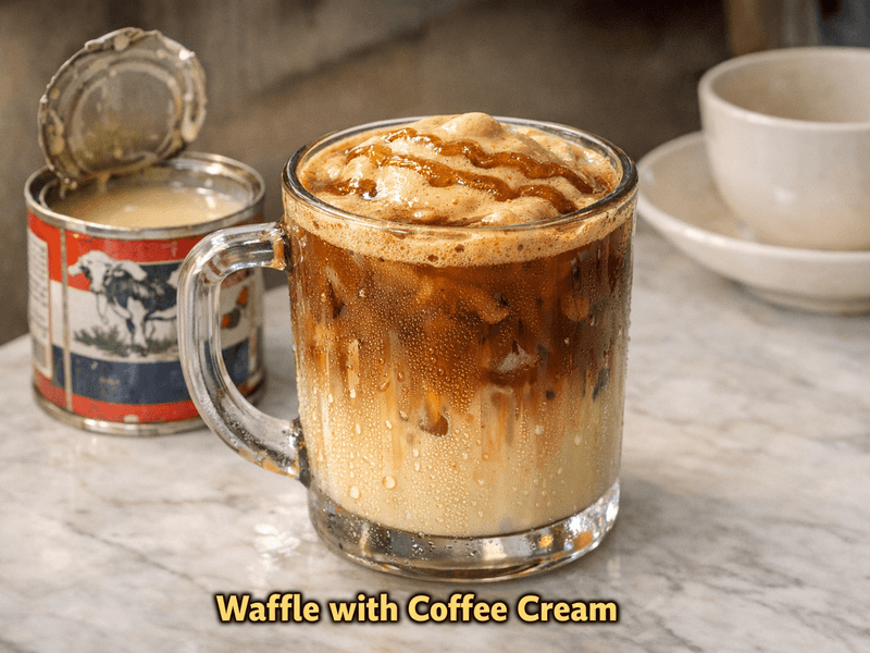Wafel dengan Krim Kopi