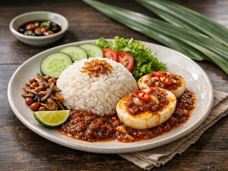 White Rice with Boiled Eggs