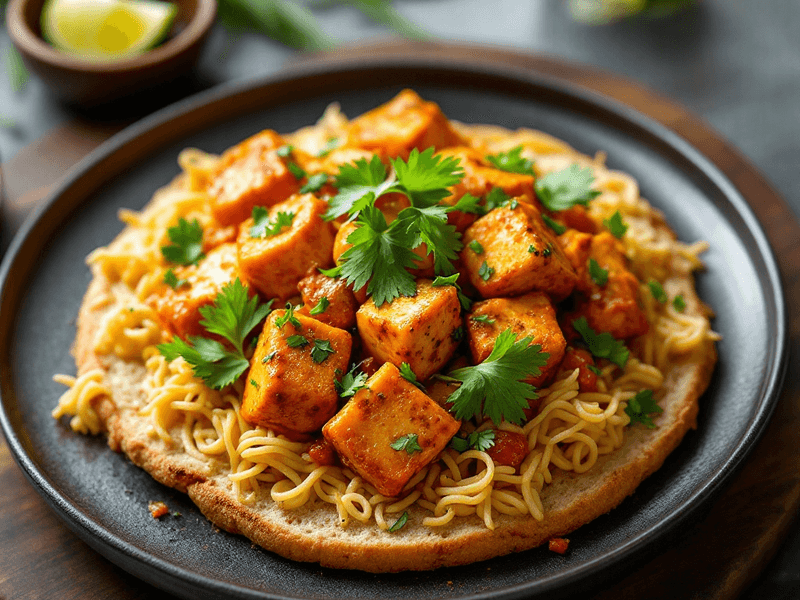 Whole Wheat Bread with Paneer Bhurji