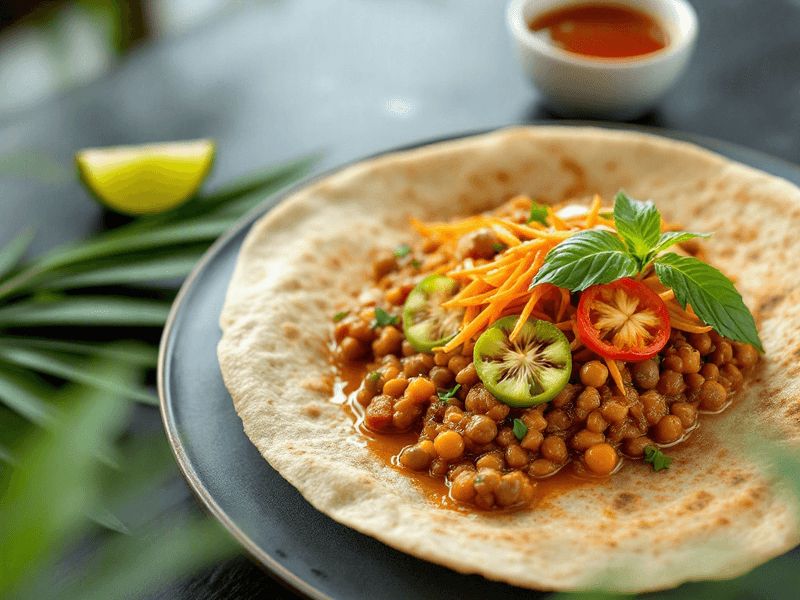 Wholemeal Roti with Lentil Soup