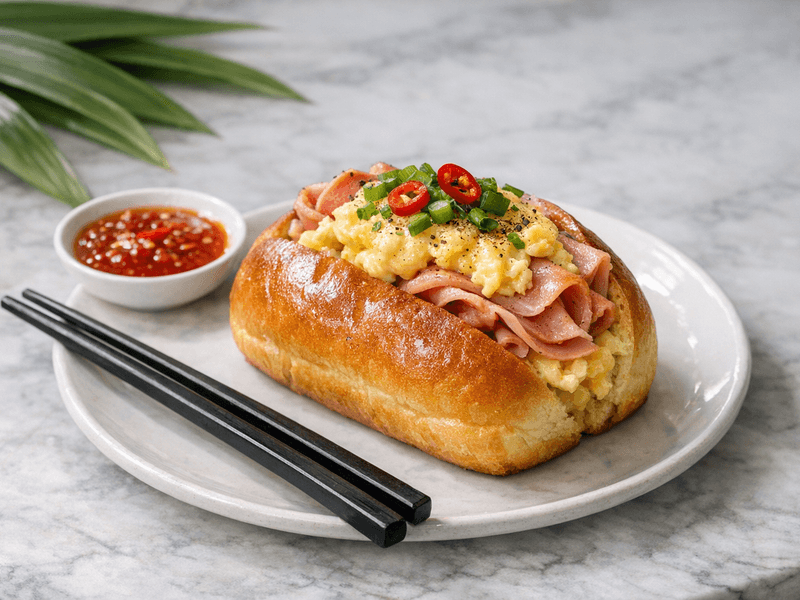 Egg and Ham Brioche Roll