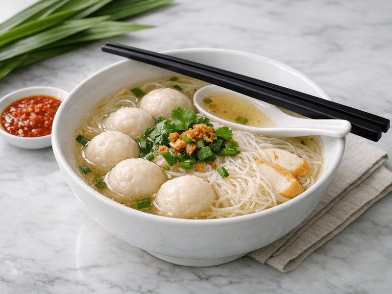 Fishball Soup with Rice Vermicelli