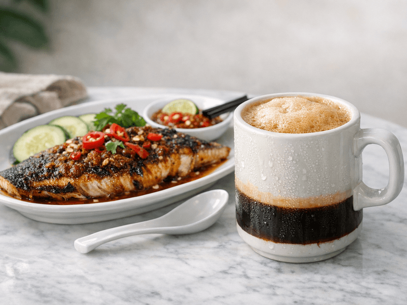 Grilled Fish with Steamed Rice