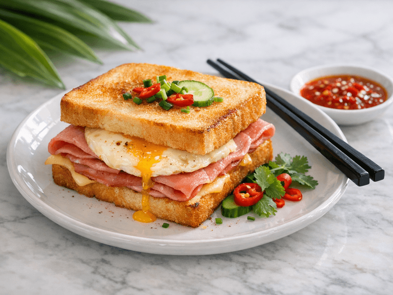 Ham and Egg Breakfast Sandwich
