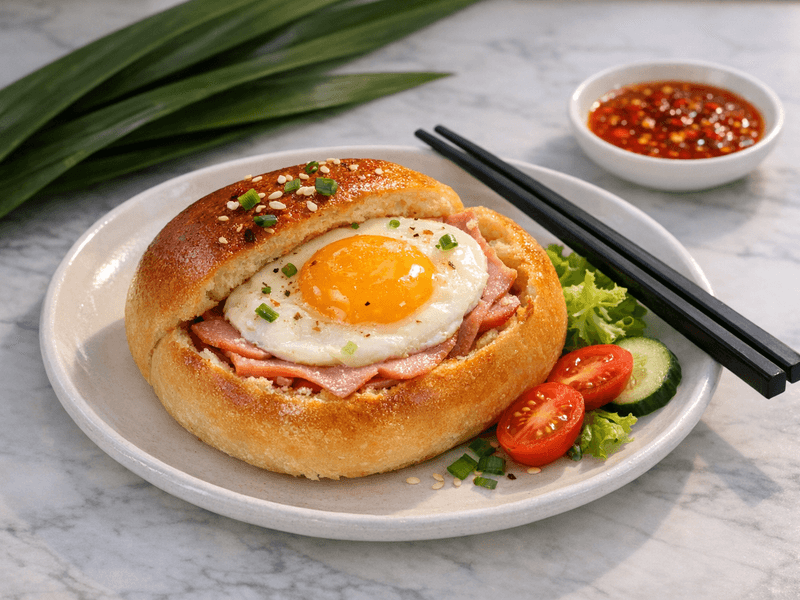 Ham and Egg Bun