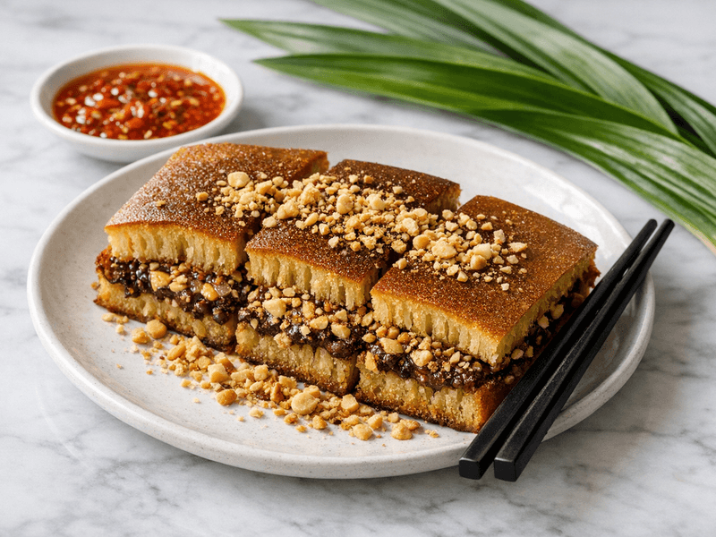 Indonesian Martabak Manis with Peanuts