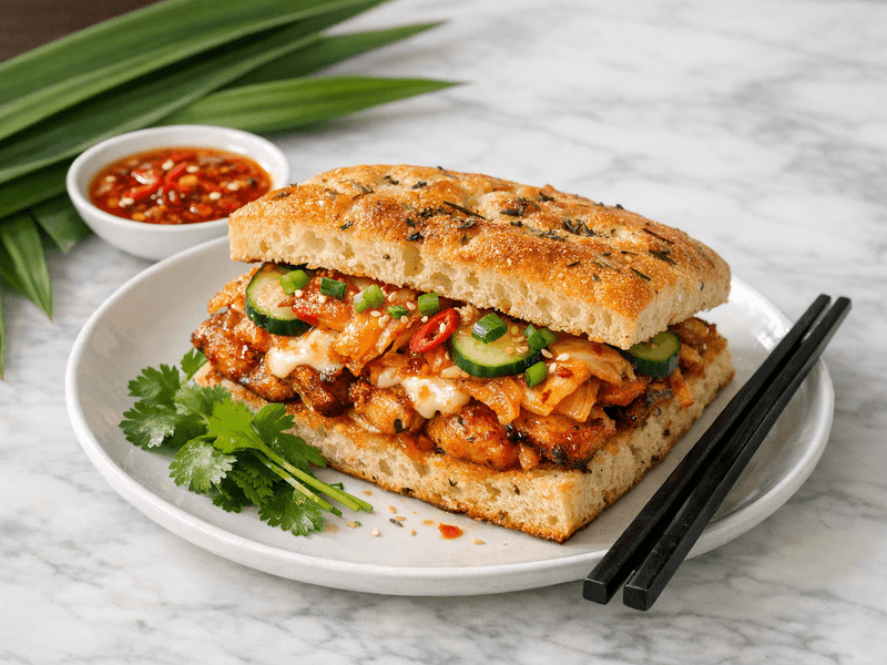 Kimchi Chicken Focaccia