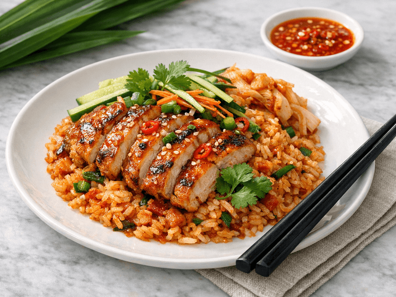 Kimchi Chicken Foccia