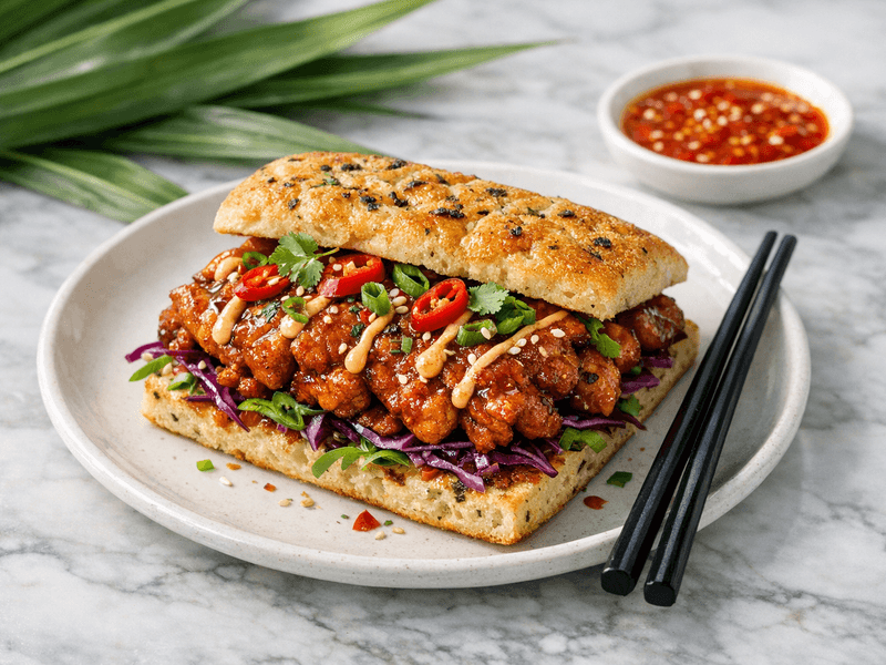 Korean Chicken Focaccia