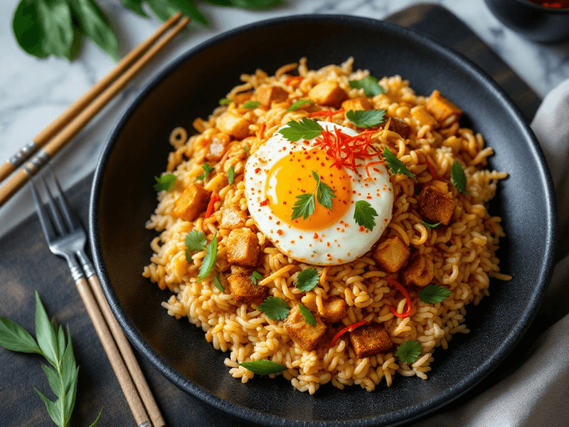Krapow Rice with Tofu and Egg