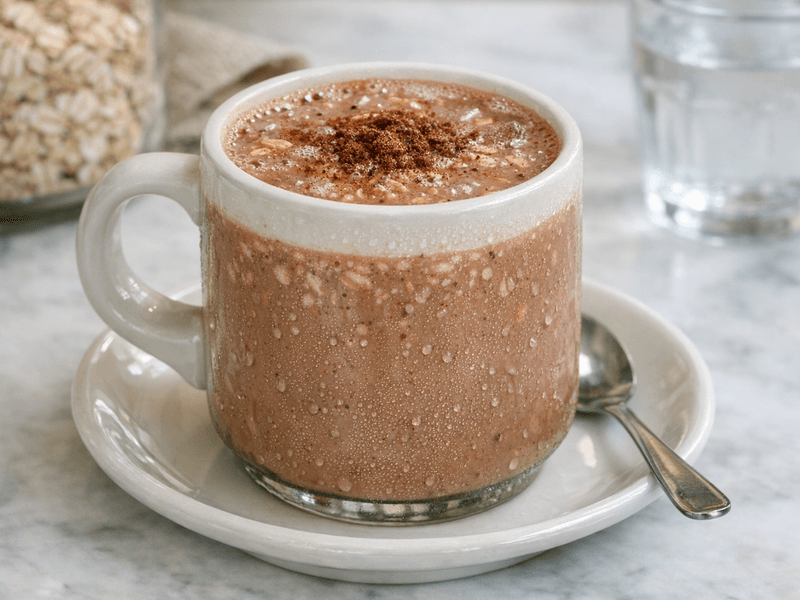 Oats with Cocoa Powder and Milk