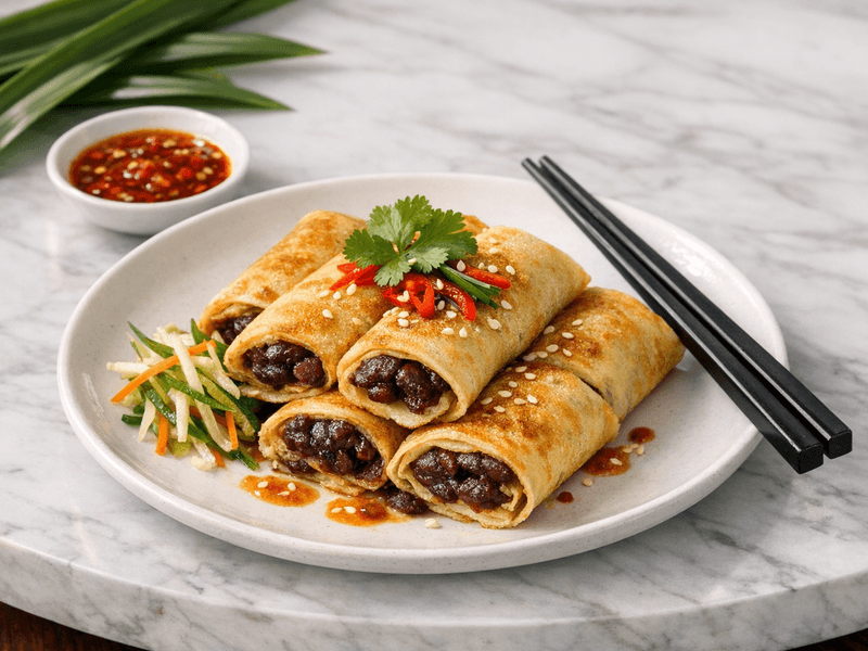 Red Bean Stuffed Crepe