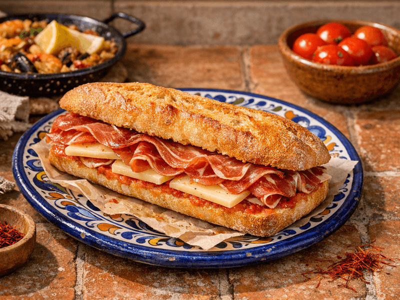 Bocadillo Catalán De Pa Amb Tomàquet