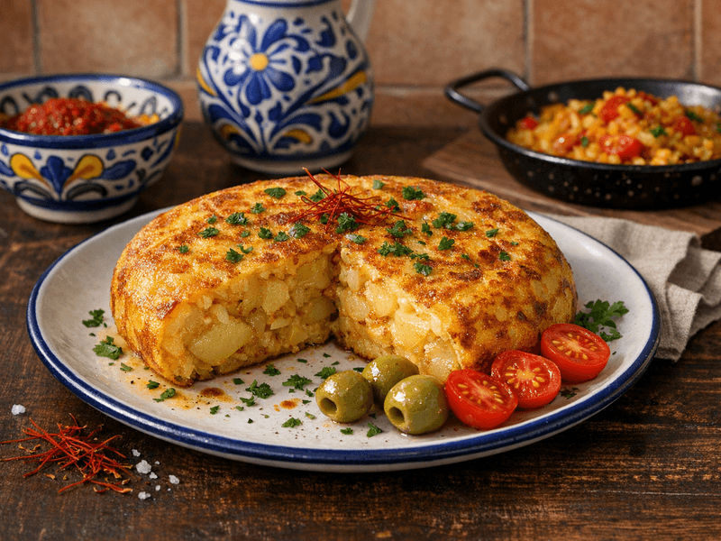 Tortilla de Patatas Sin Huevo