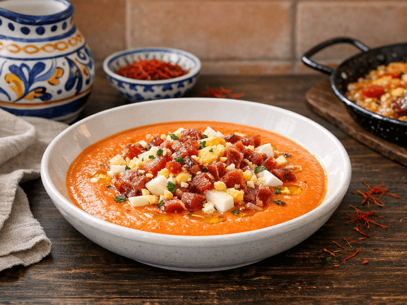 Salmorejo Con Jamón Y Huevo