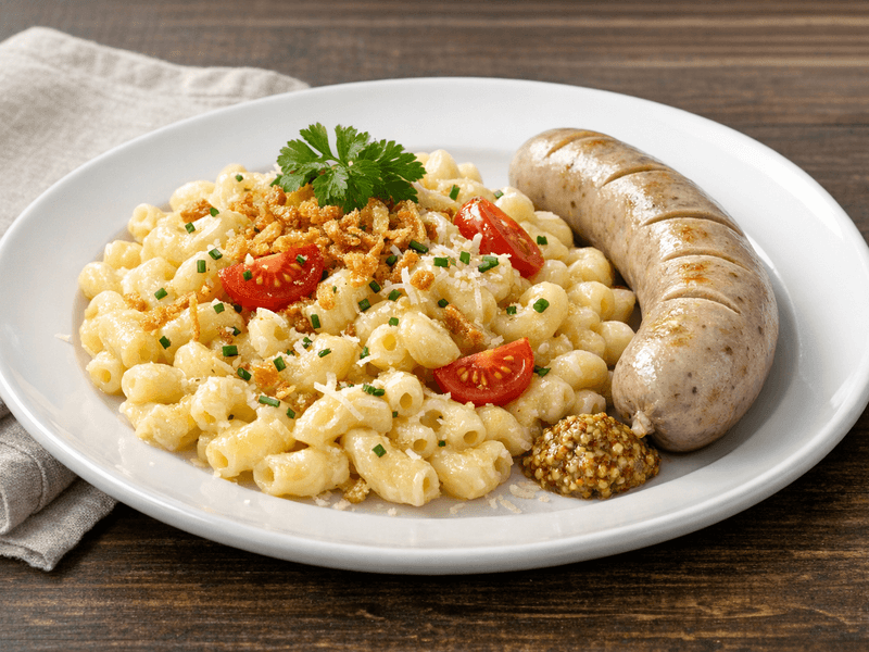 Appenzeller Siedwurst mit Chäshörnli