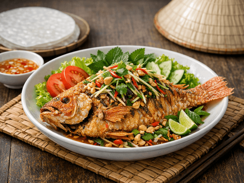 Cá Diêu Hồng Chiên