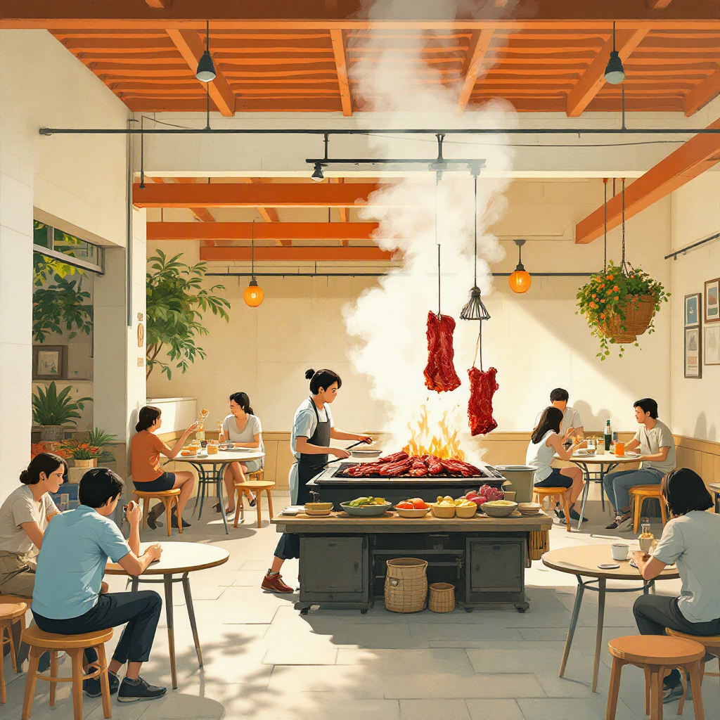 Editorial illustration of ABC Brickworks Food Centre